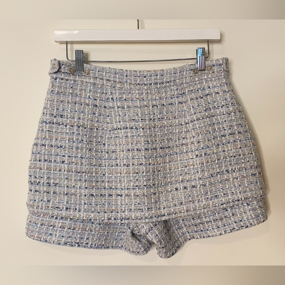 BlancheWear Blue Tweed Skort Mini Skirt Various Sizes - Picture 11 of 13